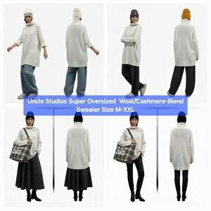 Uncle Studios Super Oversized  Wool/Cashmere-Blend Sweater Size M-XXL